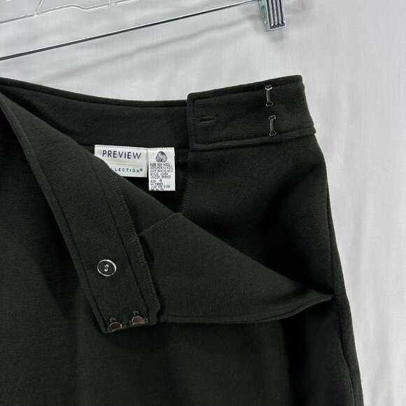 Preview Collection Skirt Size 4 Pure New Wool Pencil Mini Olive Green VTG - Picture 3 of 7